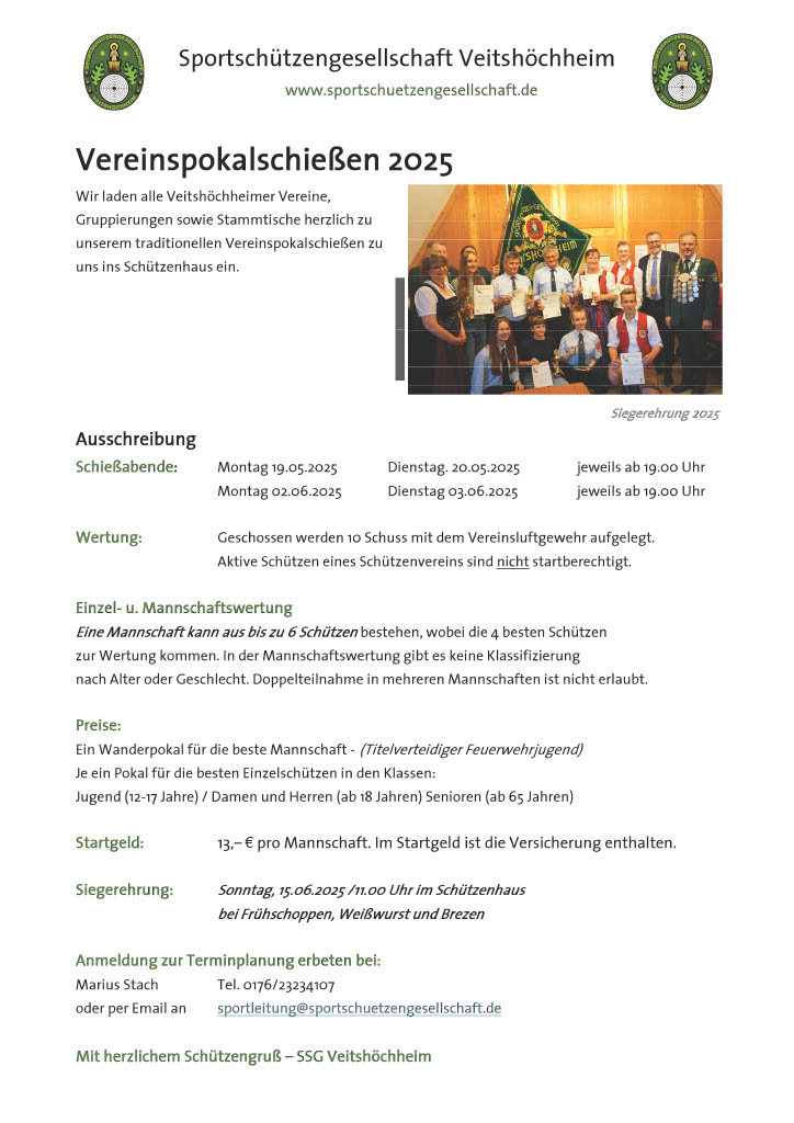 Vereinspokalschießen 2025